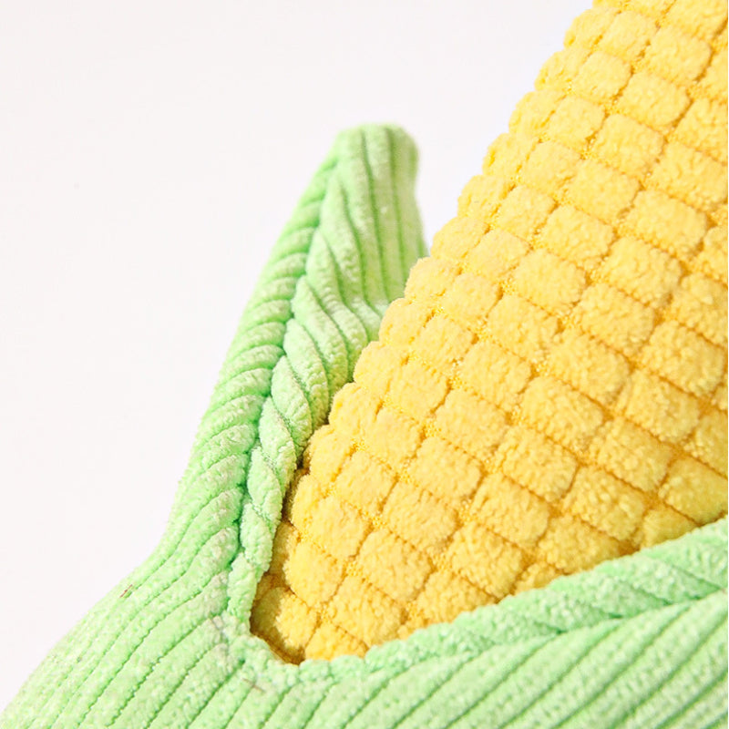 Kuscheltier für den Hund, weiches Mais Spielzeug mit Geräusch, 21x7x7cm, ideal für das Kauen und Spielen