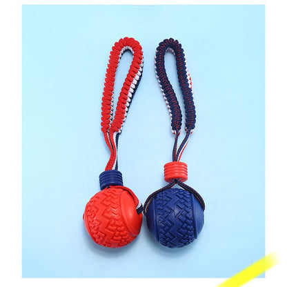 Spielzeug für den Hund, Reifenball hundeball mit Elastikseil, Zwei Farben: Rot und Blau, Trainingsspielzeug & Spielspaß