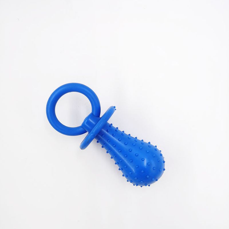 Hund Spielzeug, Interaktives Kauspielzeug im Schnullerform mit Glocken, Erhältlich in Grün, Pink und Blau