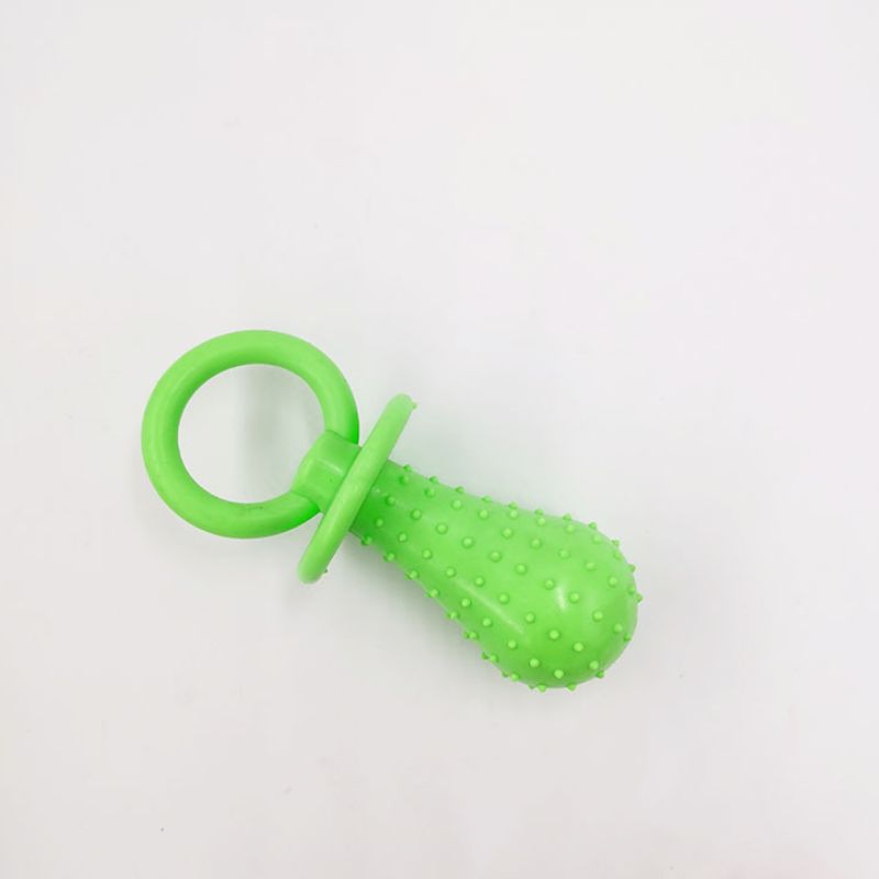 Hund Spielzeug, Interaktives Kauspielzeug im Schnullerform mit Glocken, Erhältlich in Grün, Pink und Blau