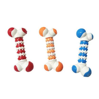 Kauknochen Hund, TPR ZahnradKauknochen, Kauartikel für Zahngesundheit, Durable für Kleine und Große Hunde, Drei Farben