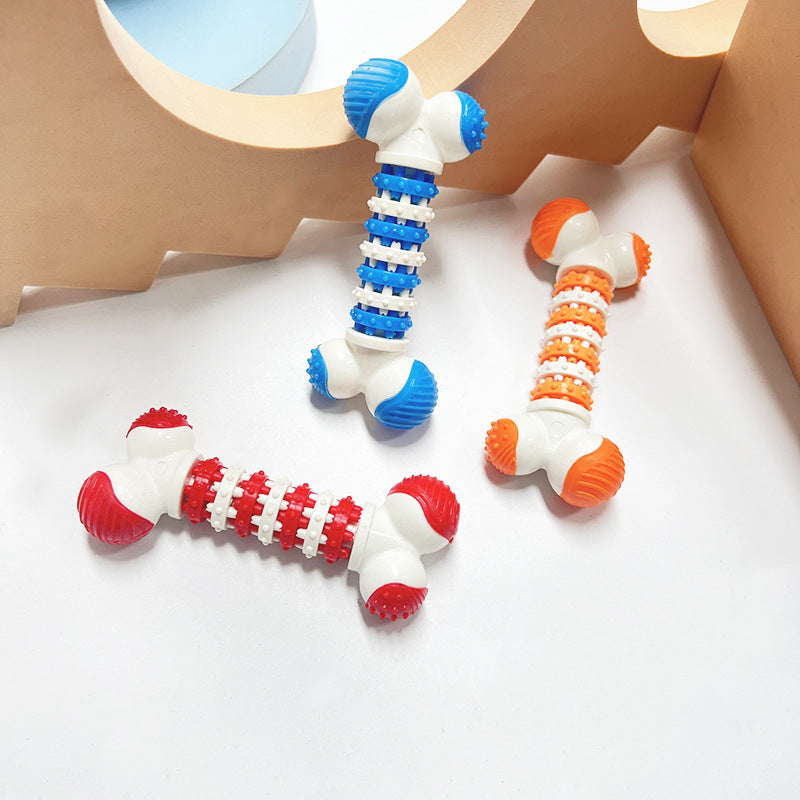 Kauknochen Hund, TPR ZahnradKauknochen, Kauartikel für Zahngesundheit, Durable für Kleine und Große Hunde, Drei Farben