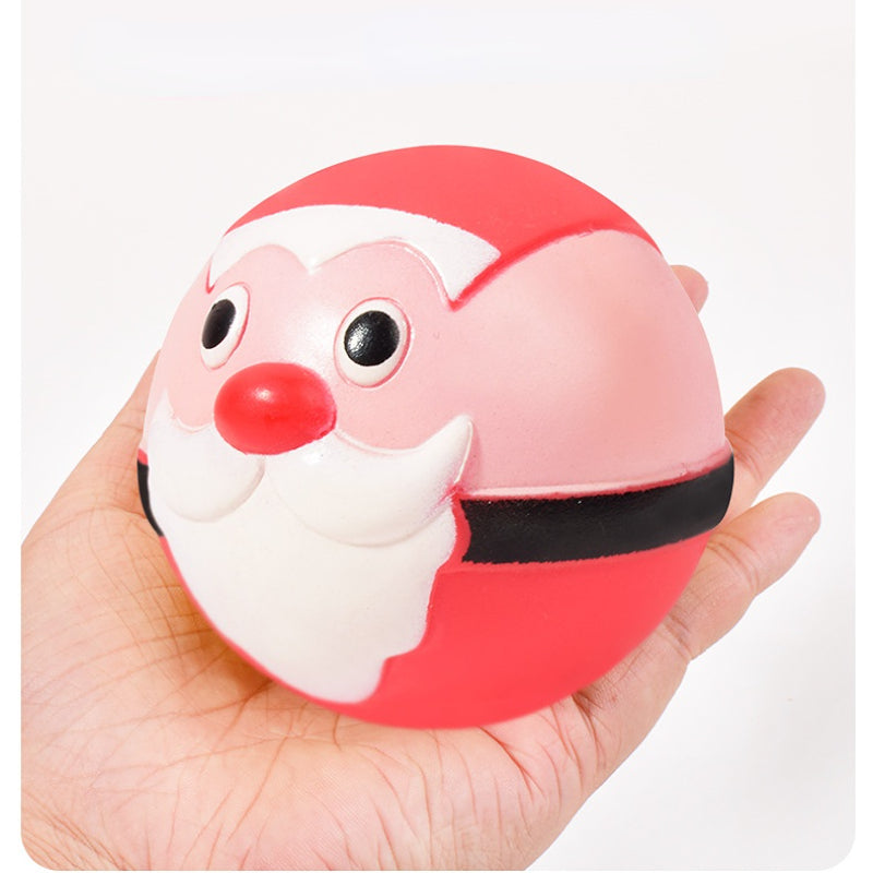 Hundespielzeug, 8,5 cm Weihnachtsserie Hundeball, 3er Set mit Quietschern, Geruchlos, Ideal für kleine & mittelgroße Hunde