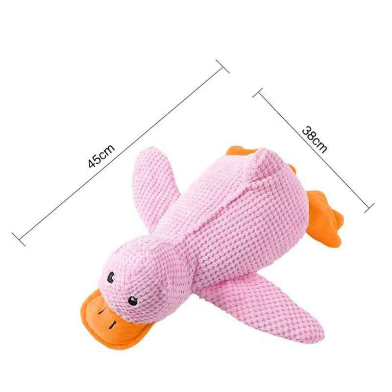 Kuscheltier für den Hund in Enten-Form, beruhigendes Hundespielzeug für mehr Geborgenheit, in Rosa und Grün erhältlich