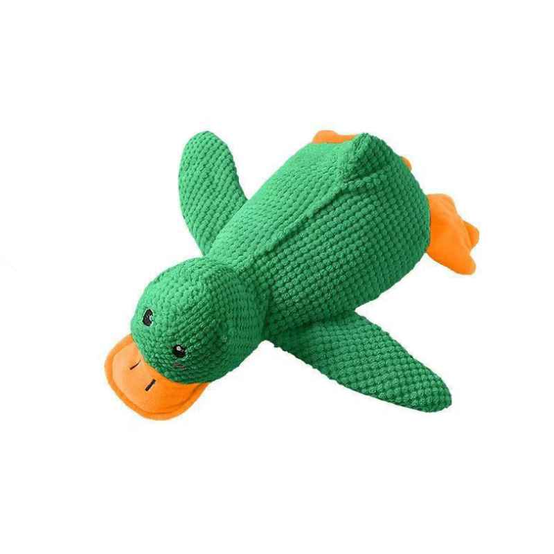 Kuscheltier für den Hund in Enten-Form, beruhigendes Hundespielzeug für mehr Geborgenheit, in Rosa und Grün erhältlich