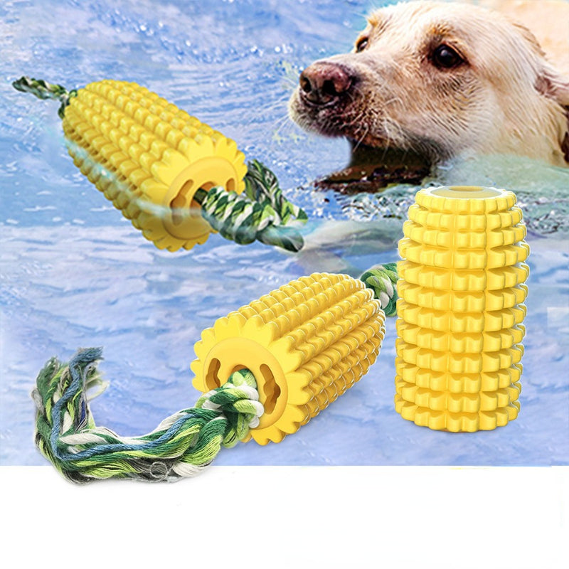 Spielzeug für den Hund, TPR Mais Baumwollseil Beißstab, Hundespielzeug quietschen, Bissfest & Langeweile lindern, Zwei Stile
