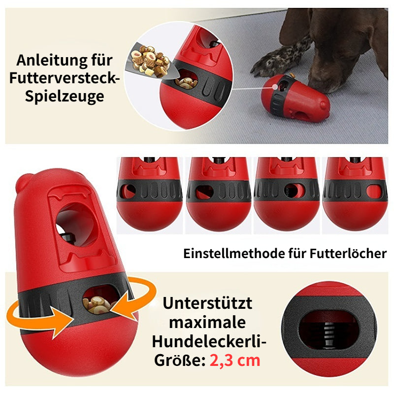 Hunde Intelligenzspielzeug, Futterball Hund mit Leckerlisstange-Halter, Rot & Blau, Puzzlespielefür Kleine und Große Hunde