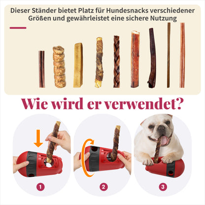 Hunde Intelligenzspielzeug, Futterball Hund mit Leckerlisstange-Halter, Rot & Blau, Puzzlespielefür Kleine und Große Hunde