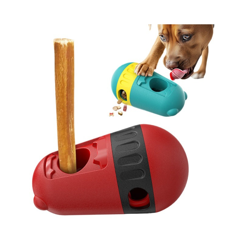 Hunde Intelligenzspielzeug, Futterball Hund mit Leckerlisstange-Halter, Rot & Blau, Puzzlespielefür Kleine und Große Hunde