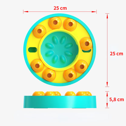 Hunde Intelligenzspielzeug, Slow Food Bowl Training Drehteller mit Rutschfeste Gummiauflage, interaktives Futterspielzeug