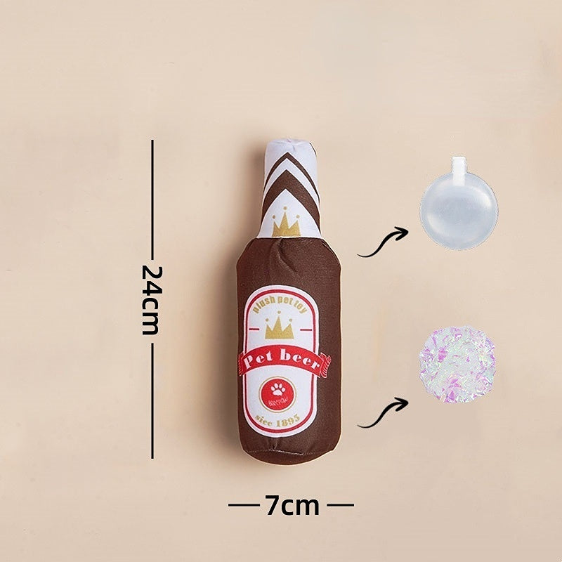 Kuscheltier für den Hund, simulierte Bierflaschenserie mit Lautes Papier & BB-Gebell, Kaufest, zum Spielen geeignet, 6er-Pack