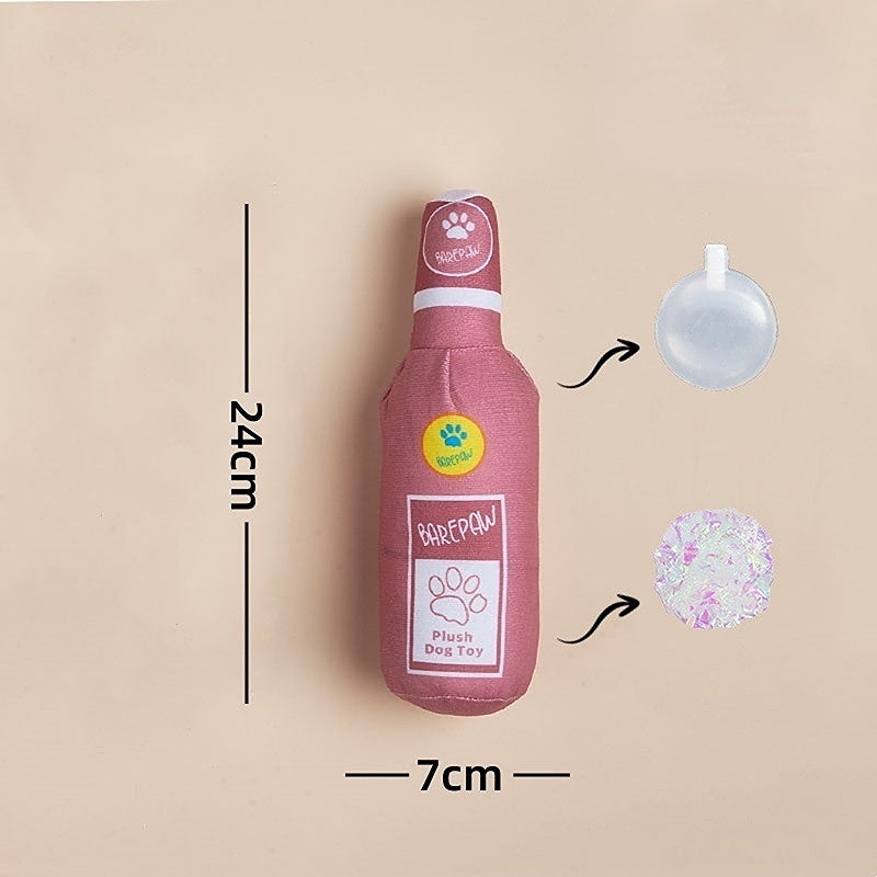 Kuscheltier für den Hund, simulierte Bierflaschenserie mit Lautes Papier & BB-Gebell, Kaufest, zum Spielen geeignet, 6er-Pack