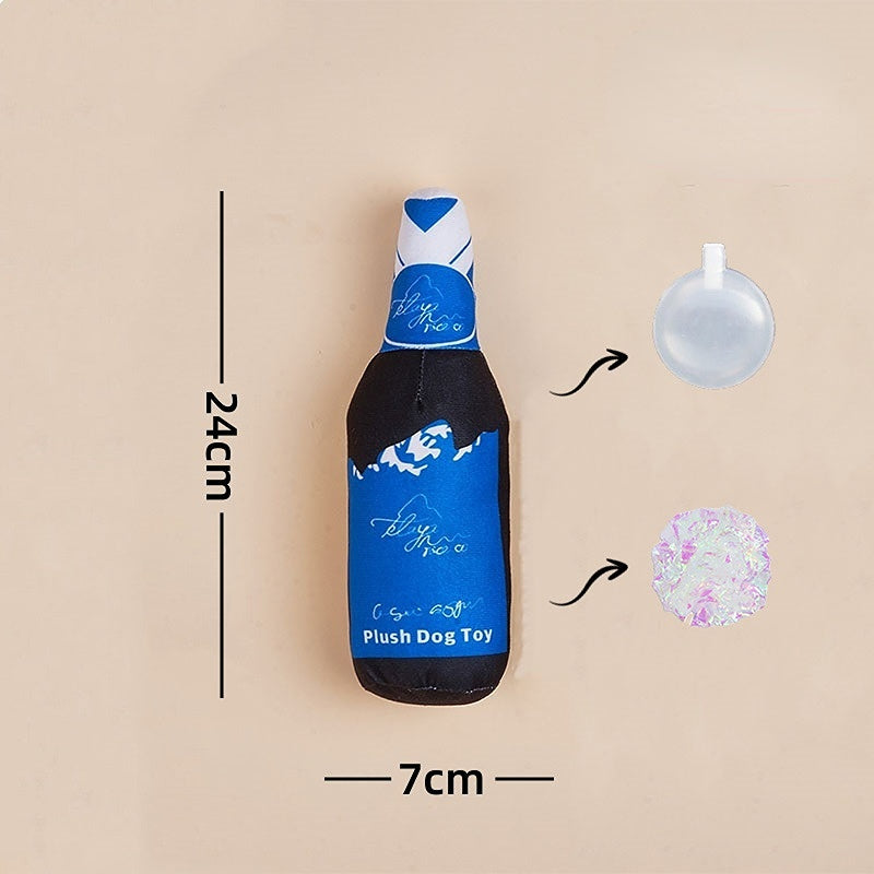 Kuscheltier für den Hund, simulierte Bierflaschenserie mit Lautes Papier & BB-Gebell, Kaufest, zum Spielen geeignet, 6er-Pack