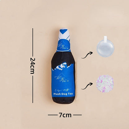 Kuscheltier für den Hund, simulierte Bierflaschenserie mit Lautes Papier & BB-Gebell, Kaufest, zum Spielen geeignet, 6er-Pack