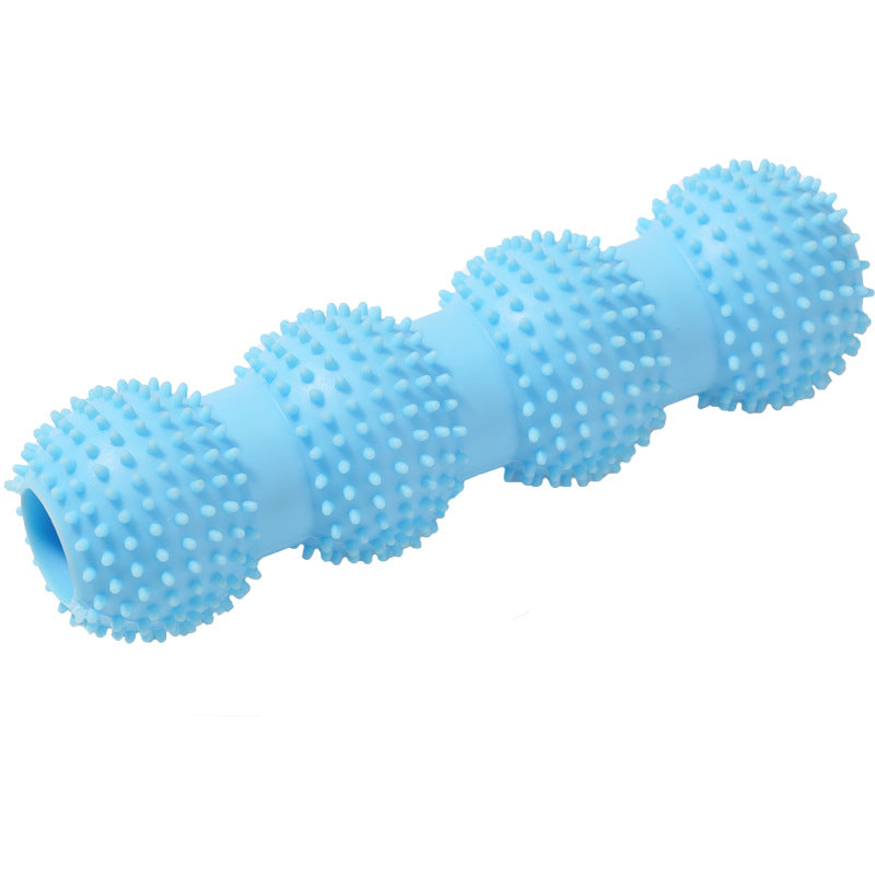 Spielzeug für den Hund, Vierkugel-Backenzahnstab aus TRP-Material, Bzerstörfest in drei Farben wählbar: Grün, Blau, Pink