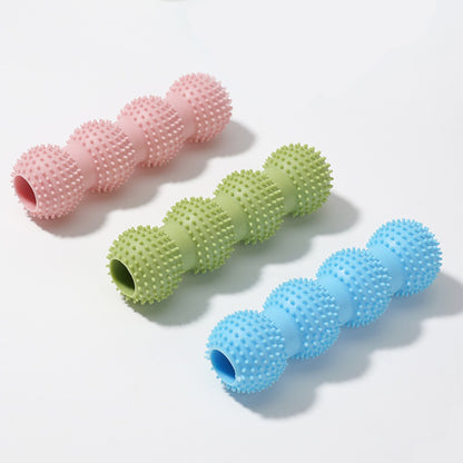 Spielzeug für den Hund, Vierkugel-Backenzahnstab aus TRP-Material, Bzerstörfest in drei Farben wählbar: Grün, Blau, Pink