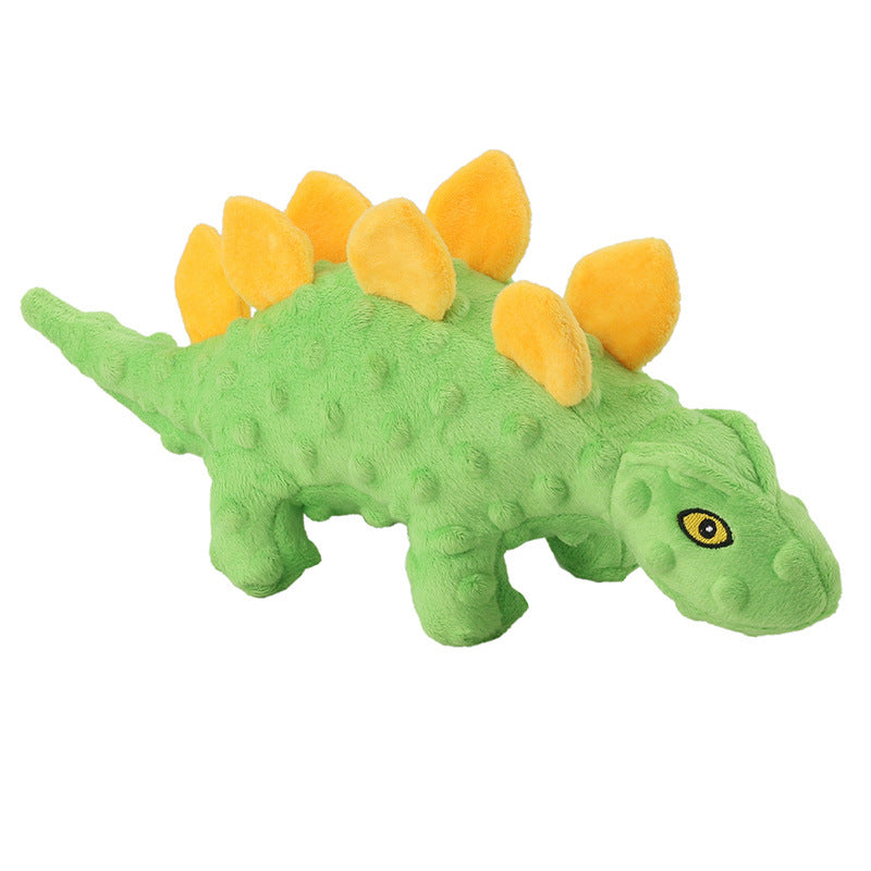 Hund Kuscheltiere, Plüsch Dino Spielzeug mit TPR Ball, 2-in-1 Hundespielzeug, Weich und Sicher, Erhältlich in Blau, Grün und Orange