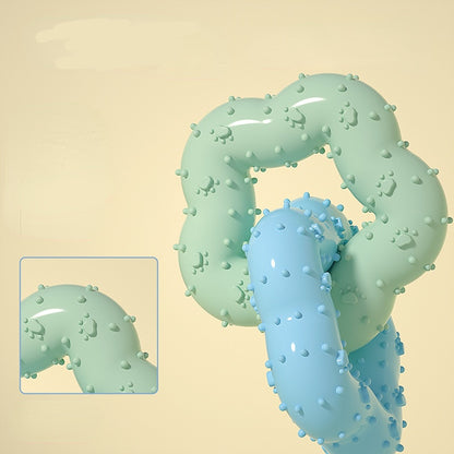 Spielzeug für den Hund, Doppelring Blütenring Kauspielzeug Hund, Zahnreinigung mit Tricolor-Optionen für alle Hunderassen