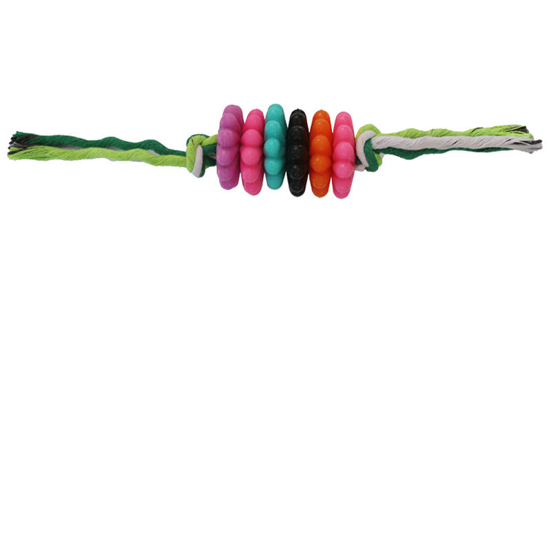 Hundespielzeug, TRP Blumentyp Kauspielzeug mit Baumwollseil, Langlebig und Backenzahn in Blau, Pink, Grün, 33 cm lang