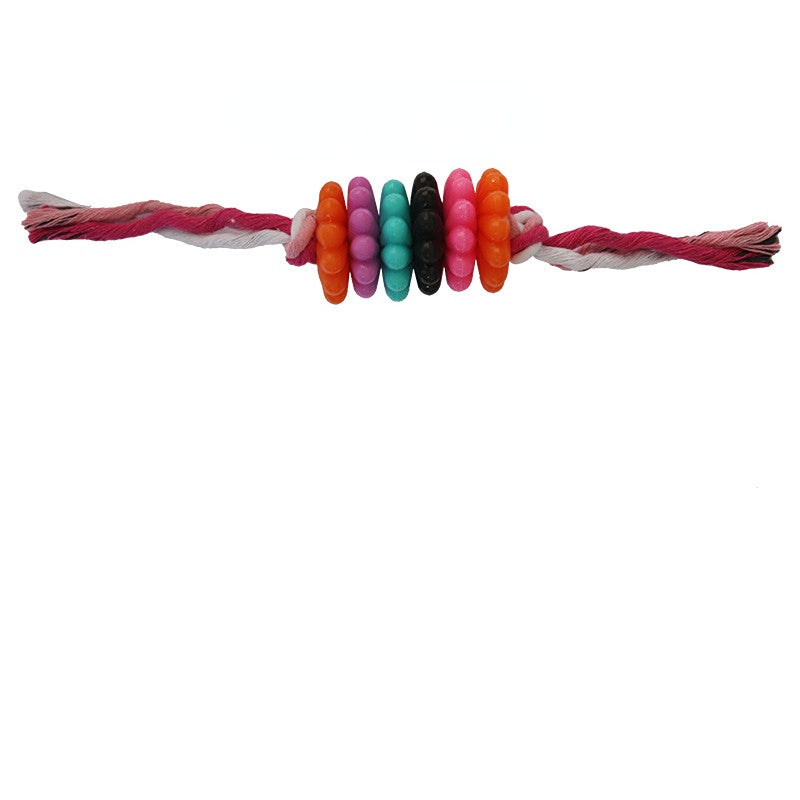 Hundespielzeug, TRP Blumentyp Kauspielzeug mit Baumwollseil, Langlebig und Backenzahn in Blau, Pink, Grün, 33 cm lang