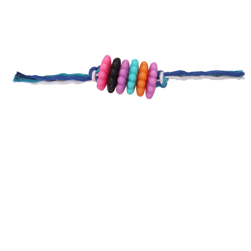 Hundespielzeug, TRP Blumentyp Kauspielzeug mit Baumwollseil, Langlebig und Backenzahn in Blau, Pink, Grün, 33 cm lang