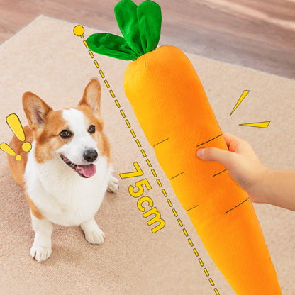 Kuscheltier für den Hund, Karotten-Spielzeug für Hunde mit BB-Sound, Drei Größen, Ideal zum Kauen und Spielen für alle Rassen