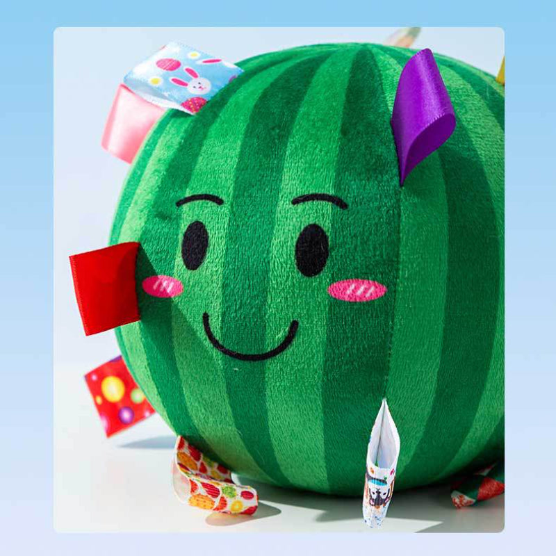 Hund Kuscheltiere, Dunkelgrüner Wassermelonen-Hundeball Mit Glocke, Ideal zum Kauen und Ziehen für Hunde aller Größen (1 Stück)