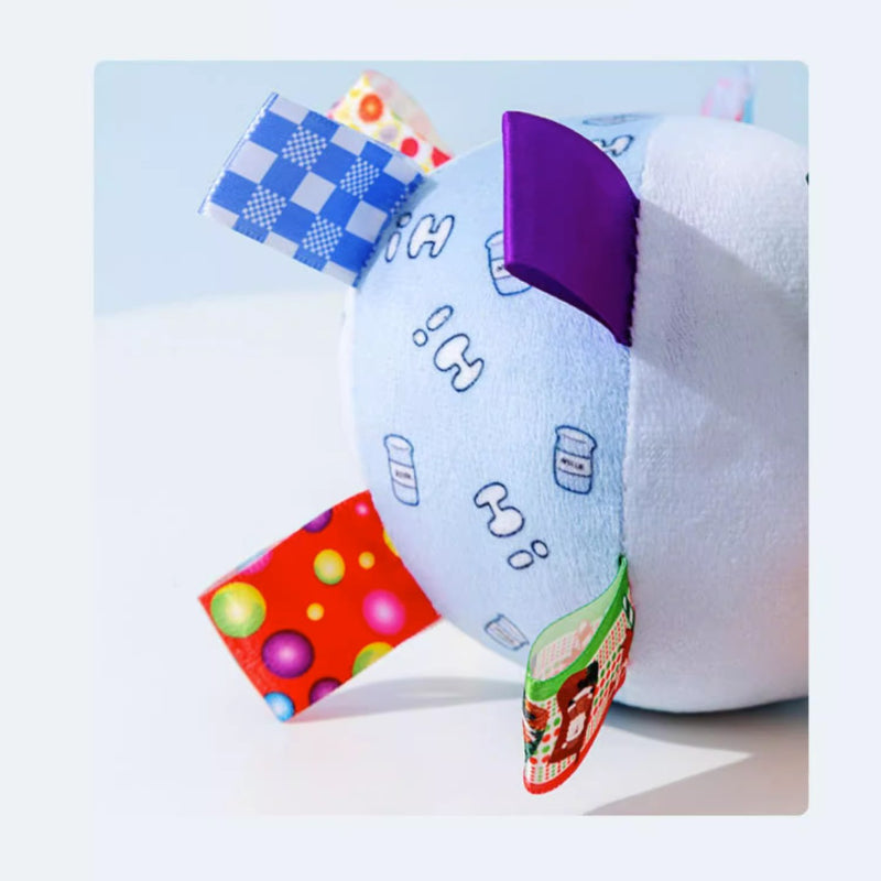 Kuscheltier für Hunde, blauem Kleiner Bär Muster Hundeball Mit Glocke, Kauspielzeug für Hunde, Drei Größen für aktive Hunde (1 Stück)