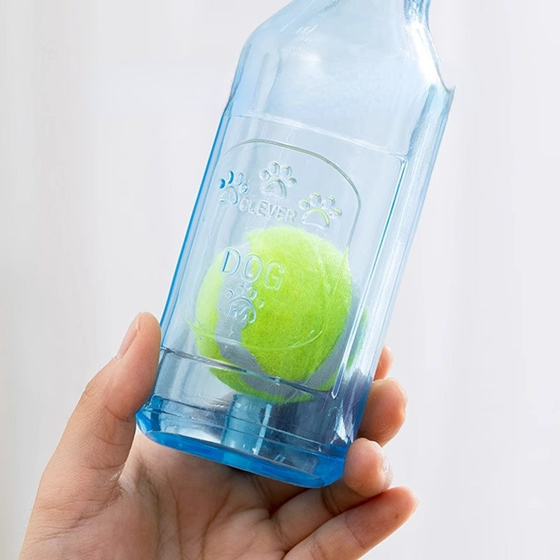Spielzeug für den Hund, TRP Gummiblaue Flasche Eingebaute Tennis, sicher für Zähne, Wasserspielzeug Hund, groß & klein (1 Stück)