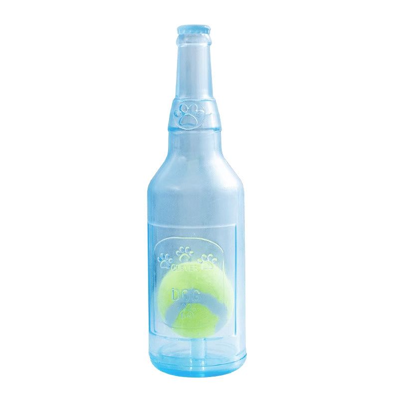 Spielzeug für den Hund, TRP Gummiblaue Flasche Eingebaute Tennis, sicher für Zähne, Wasserspielzeug Hund, groß & klein (1 Stück)