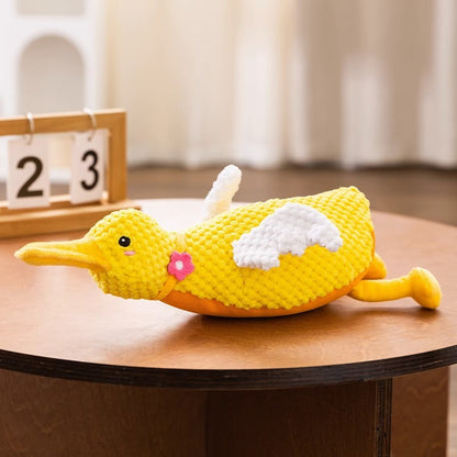 Kuscheltier für den Hund, Süße kleine gelbe Ente mit Quietscher, Robustes Oxford-Gewebe, Interaktives Hundespielzeug