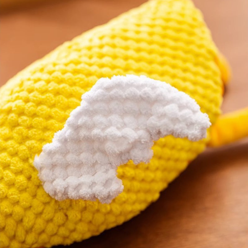 Kuscheltier für den Hund, Süße kleine gelbe Ente mit Quietscher, Robustes Oxford Gewebe, Interaktives Hundespielzeug