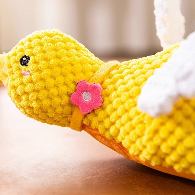 Kuscheltier für den Hund, Süße kleine gelbe Ente mit Quietscher, Robustes Oxford Gewebe, Interaktives Hundespielzeug