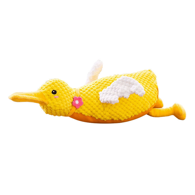 Kuscheltier für den Hund, Süße kleine gelbe Ente mit Quietscher, Robustes Oxford-Gewebe, Interaktives Hundespielzeug
