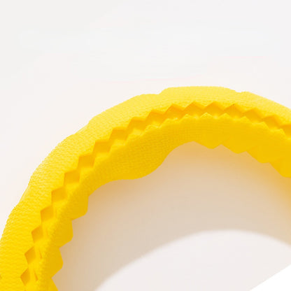 Hundespielzeug Unkaputtbar, 17cm TRP Gelber Zugring, Zerrspielzeug Hund & Wasserspielzeug Hund, Zahnreinigung, Verschleißfest