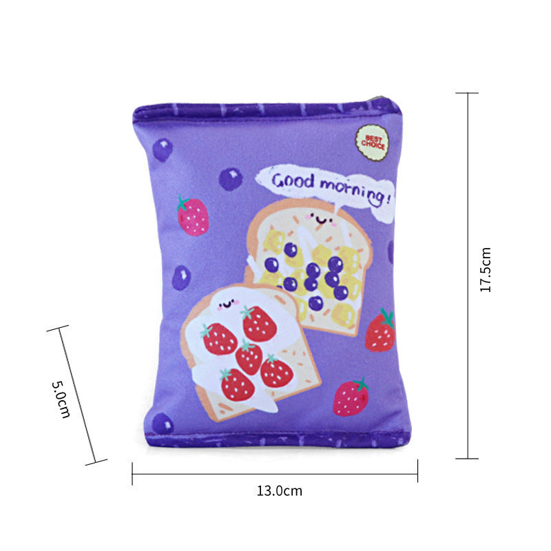 Kuscheltier für Hunde, Plüsch Kartoffelchips Snack-Bag, BB-Geräusch, Langlebig, Stressabbau Spielzeug für Hunde, Drei Farben