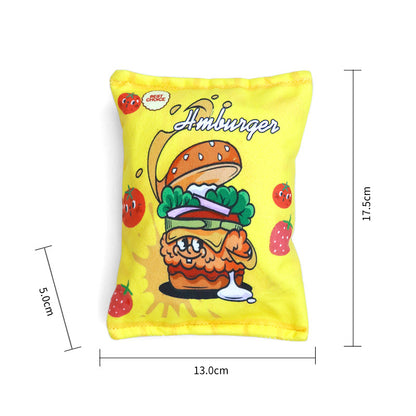 Kuscheltier für Hunde, Plüsch Kartoffelchips Snack-Bag, BB-Geräusch, Langlebig, Stressabbau Spielzeug für Hunde, Drei Farben