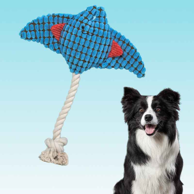 Kuscheltier Hund, Hund Plüschtier in Rochen-Design, Niedliches Hundespielzeug zur Beschäftigung und Begleitung