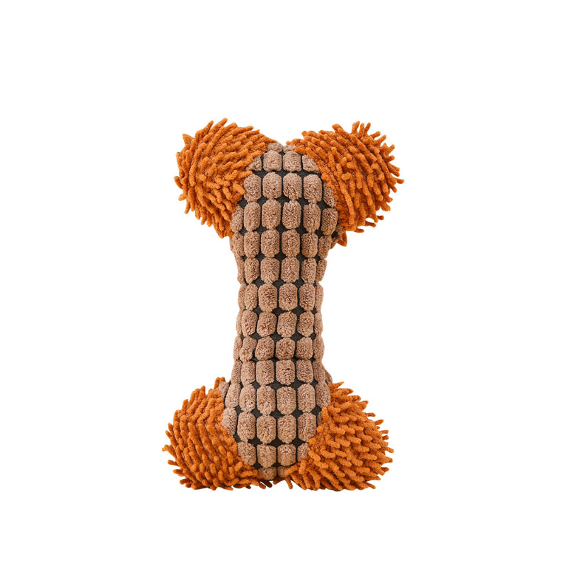 Kuscheltier für den Hund, Audio Maissamt Knochen Spielzeug, 3er Set in Blau, Kaffee und Weiß, Zahnpflege, Begleiter für Hunde