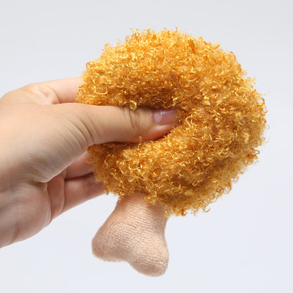 Kuscheltier für Hunde, Hähnchenbein mit Quietscher, langlebig & niedlich, Entspannungsspielzeug für kleine und große Hunde