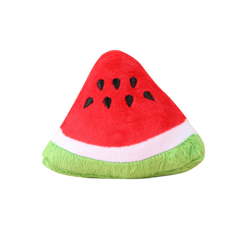 Kuscheltiere für Hunde, Hundespielzeug in dreieckige Wassermelone mit Quietscher, PP-Baumwolle Füllung für Kauspielzeug