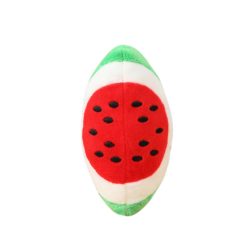 Kuscheltier für Hunde, WassermeloneForm mit Geräuschfunktion, Exquisite Stickerei, Hundespielzeug für Spaß, 3er-Pack