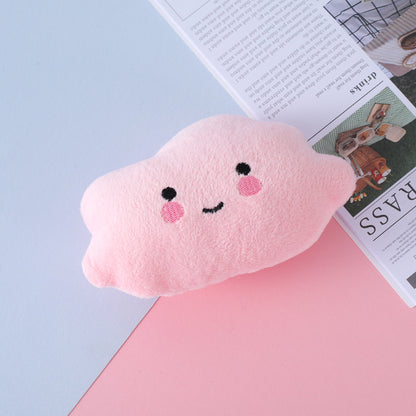 Kuscheltier für den Hund, Cartoon-Wolkenform mit Geräuschen, Kuscheltier für Welpen, Langeweile lindern, 4 Farben