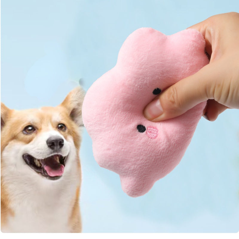 Kuscheltier für den Hund, Cartoon-Wolkenform mit Geräuschen, Kuscheltier für Welpen, Langeweile lindern, 4 Farben