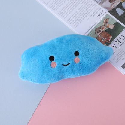 Kuscheltier für den Hund, Cartoon-Wolkenform mit Geräuschen, Kuscheltier für Welpen, Langeweile lindern, 4 Farben