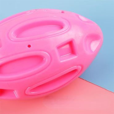 Unkaputtbares Hundespielzeug, Hundeball, TRP Rosa Fußball Lautspielzeug, Kauspielzeug Hund, Ideal für Große & Kleine Hunde