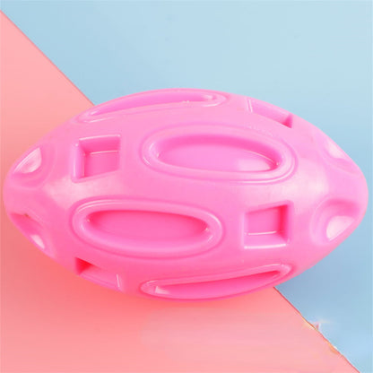 Unkaputtbares Hundespielzeug, Hundeball, TRP Rosa Fußball Lautspielzeug, Kauspielzeug Hund, Ideal für Große & Kleine Hunde