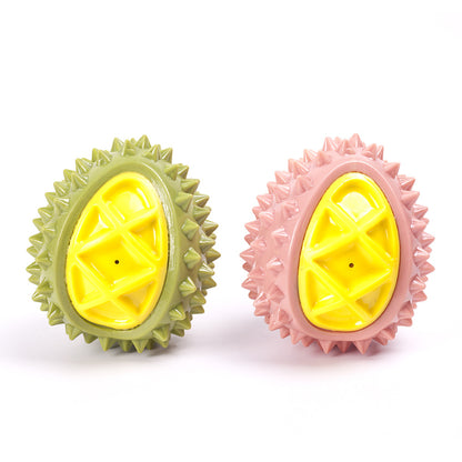 Spielzeug für den Hund, TRP Durian Kauball, Hundespielzeug Quietschen, Grün und Rosa, ideal für Wasserspiele & Saubere Zähne