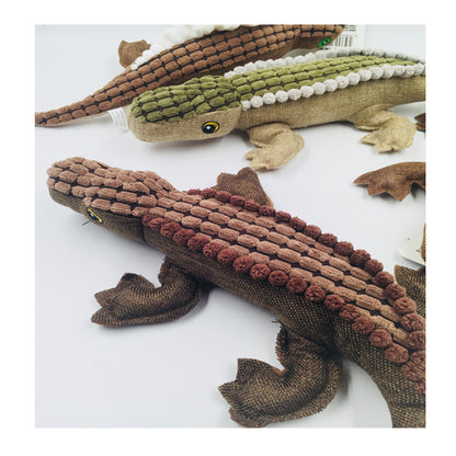 Kuscheltier für den Hund, Plüsch Crocodile mit Geräusch, Kauspielzeug Hund für kleine & mittelgroße Hunde, zwei Farben