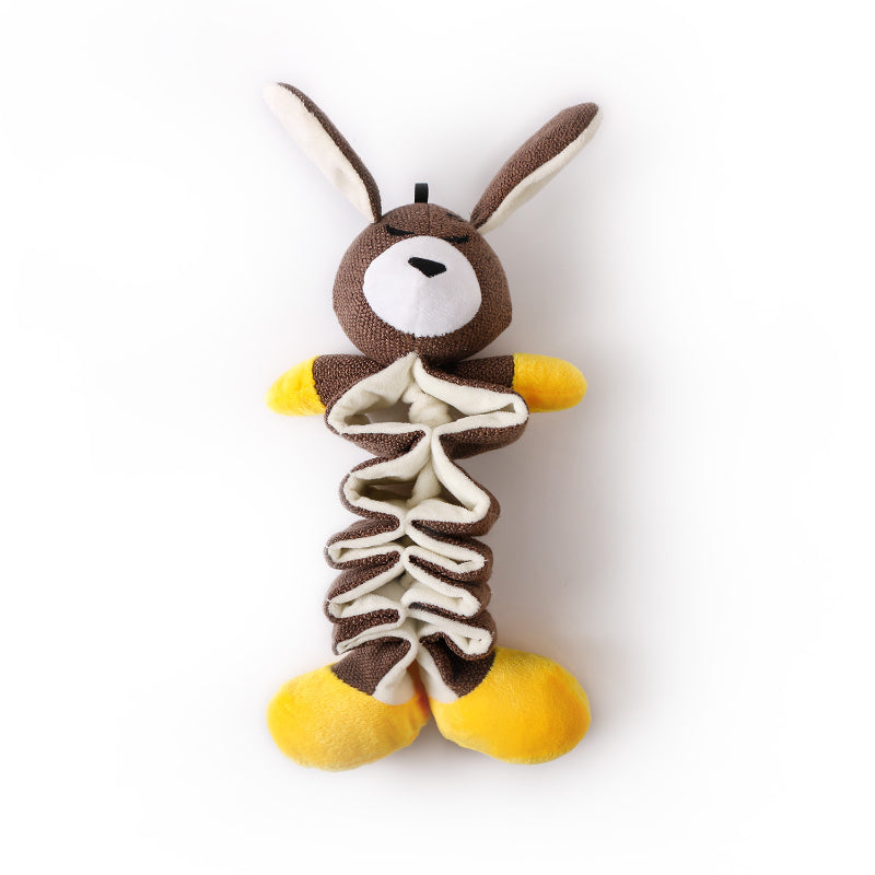 Hund Spielzeug, Kauspielzeug für Hunde im Plissierte Tierstil aus Plüsch & Leinen, Essen verstecken, Hunde verbrauchen Energie